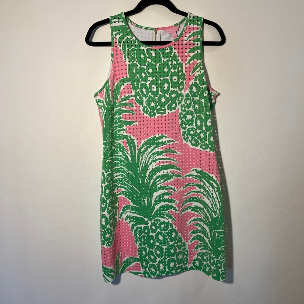 Lilly Pulitzer pink and green pineapple print dress